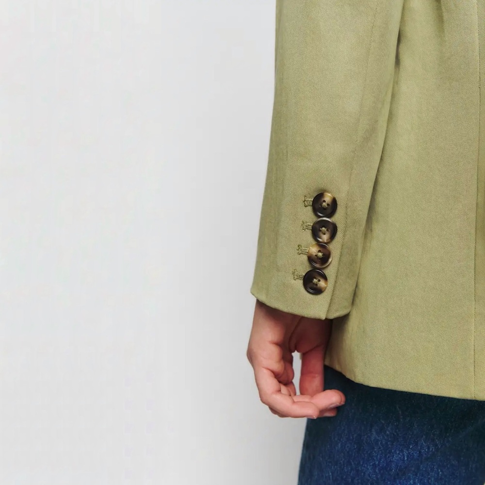 REFORMATION The Classic Blazer in “Pear” Green, sz XS, MSRP $278 - Picture 5 of 14